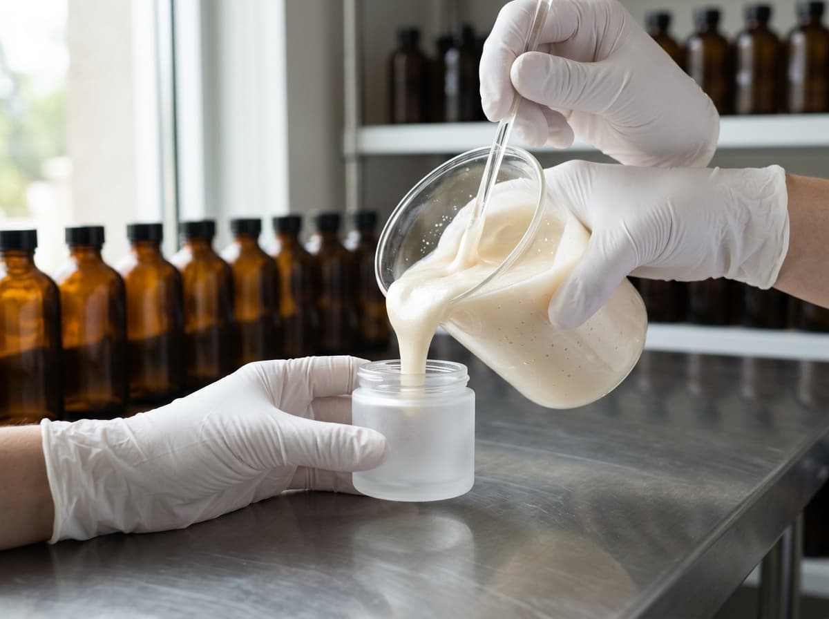 Formulation chemist preparing serum samples in the laboratory