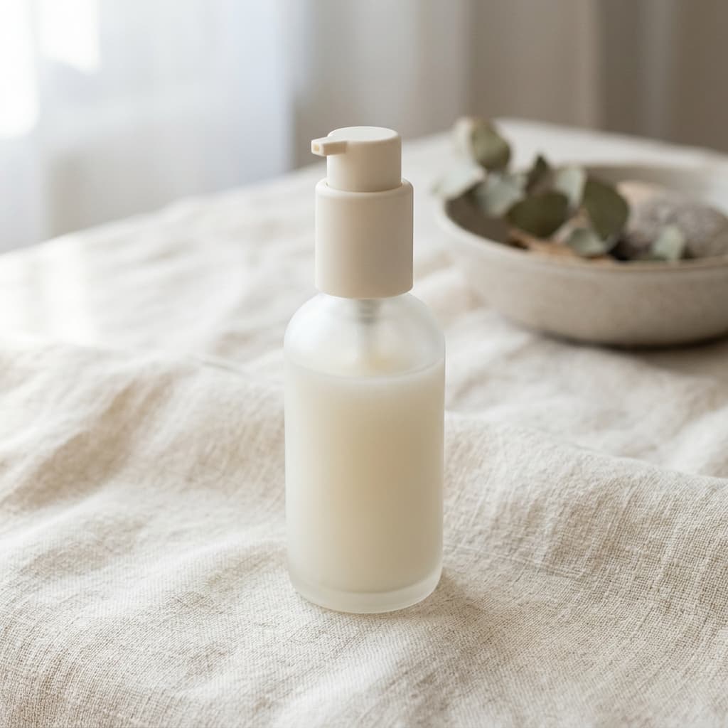 Unlabeled face wash bottle