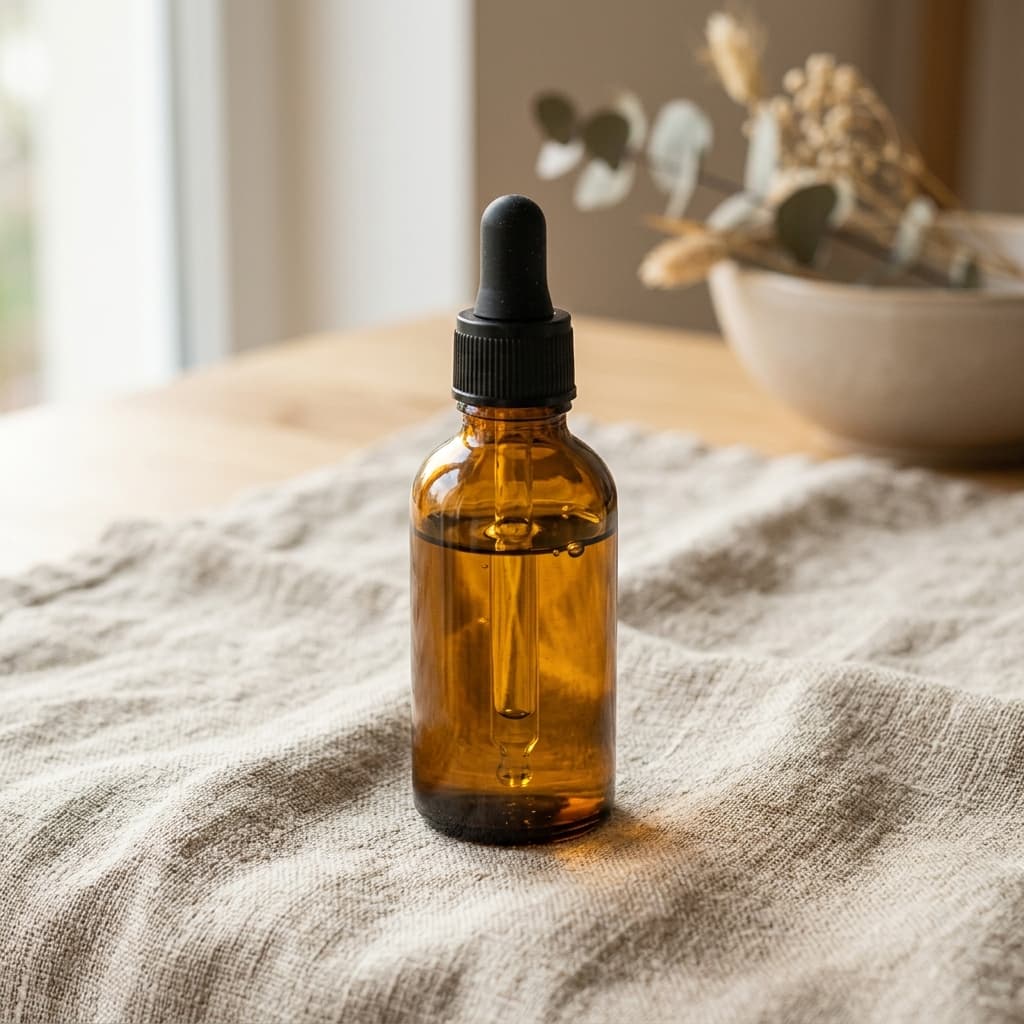 Unlabeled hair care bottle