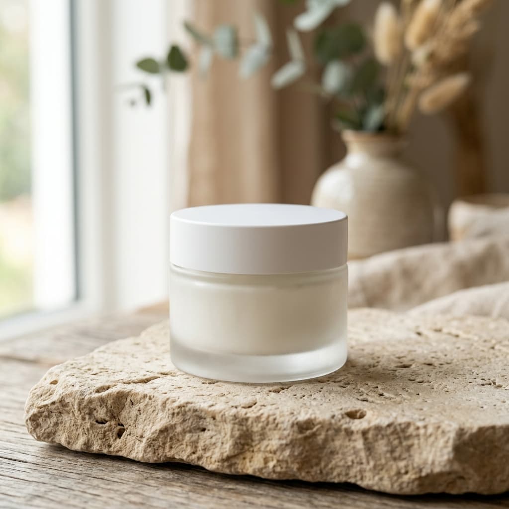 Unlabeled cream jar